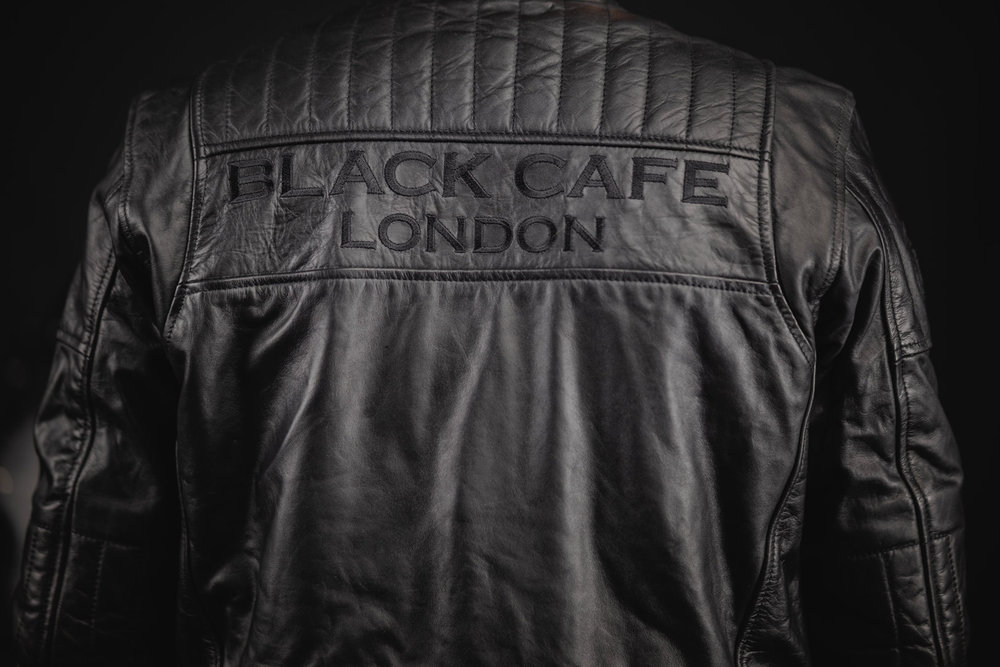 Black-Cafe London Philadelphia Motorcycle Leather Jacket