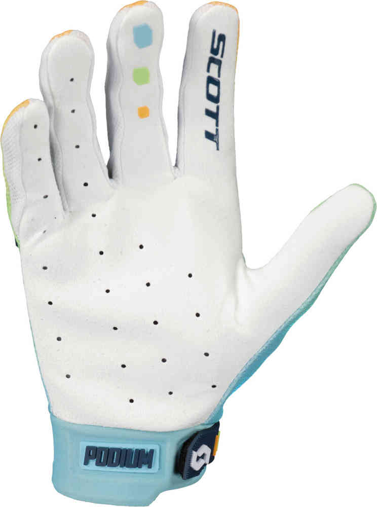 Scott Podium Pro Blue/Orange Motocross Gloves