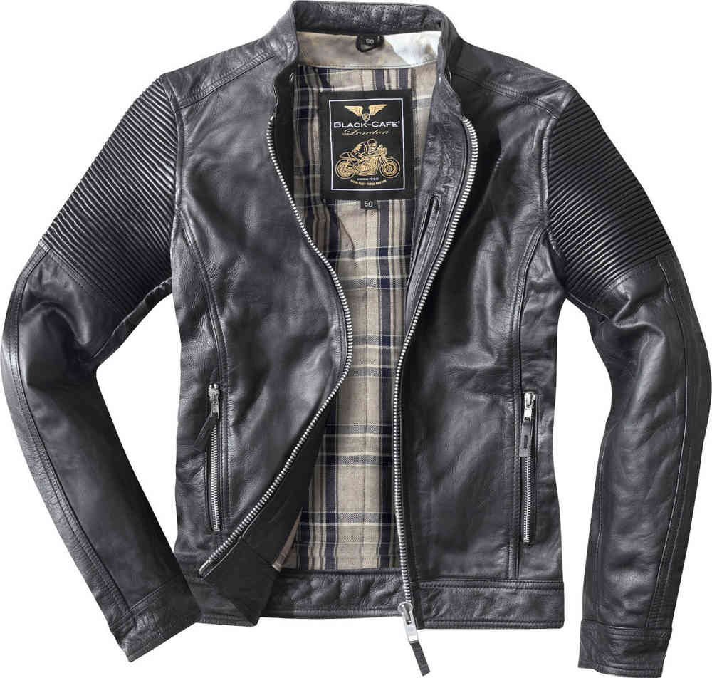 Black-Cafe London Milano Motorcycle Leather Jacket