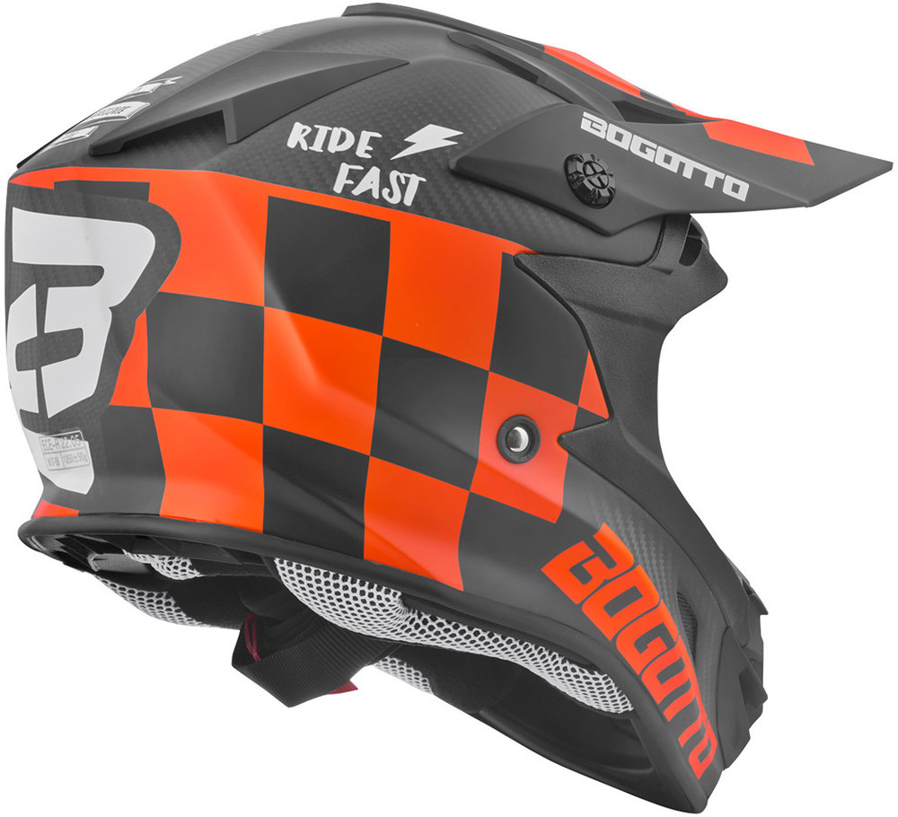 Bogotto V328 Xadrez Carbon Motocross Helmet