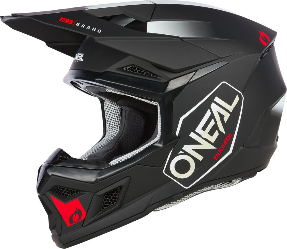 Oneal 3SRS Hexx Black/White/Red Motocross Helmet