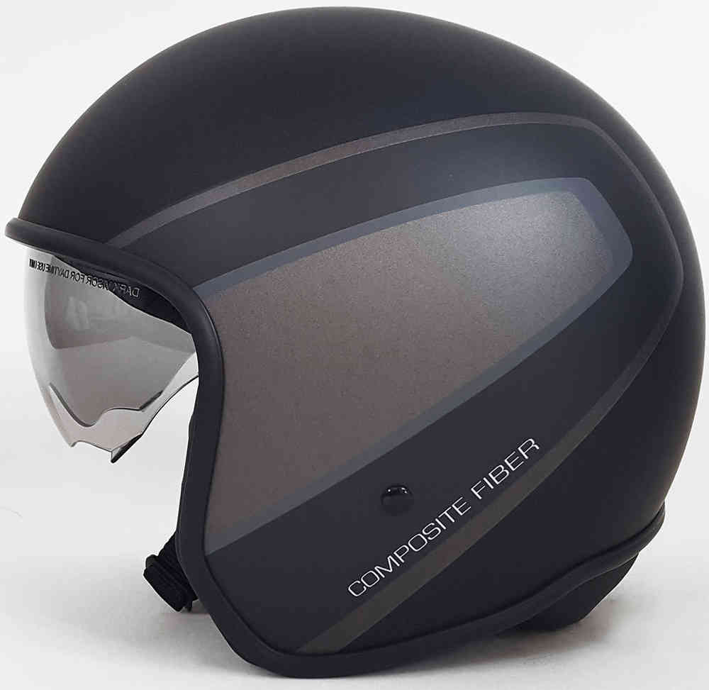 MOMO Raptor Jet Helmet Black Matt / Dark Silver