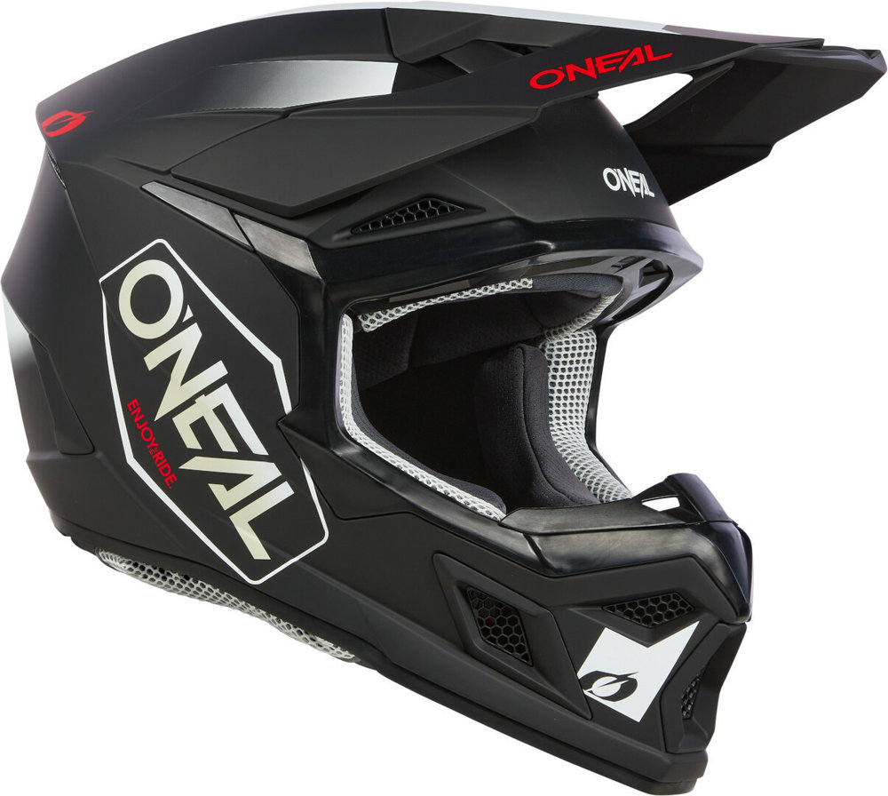 Oneal 3SRS Hexx Black/White/Red Motocross Helmet