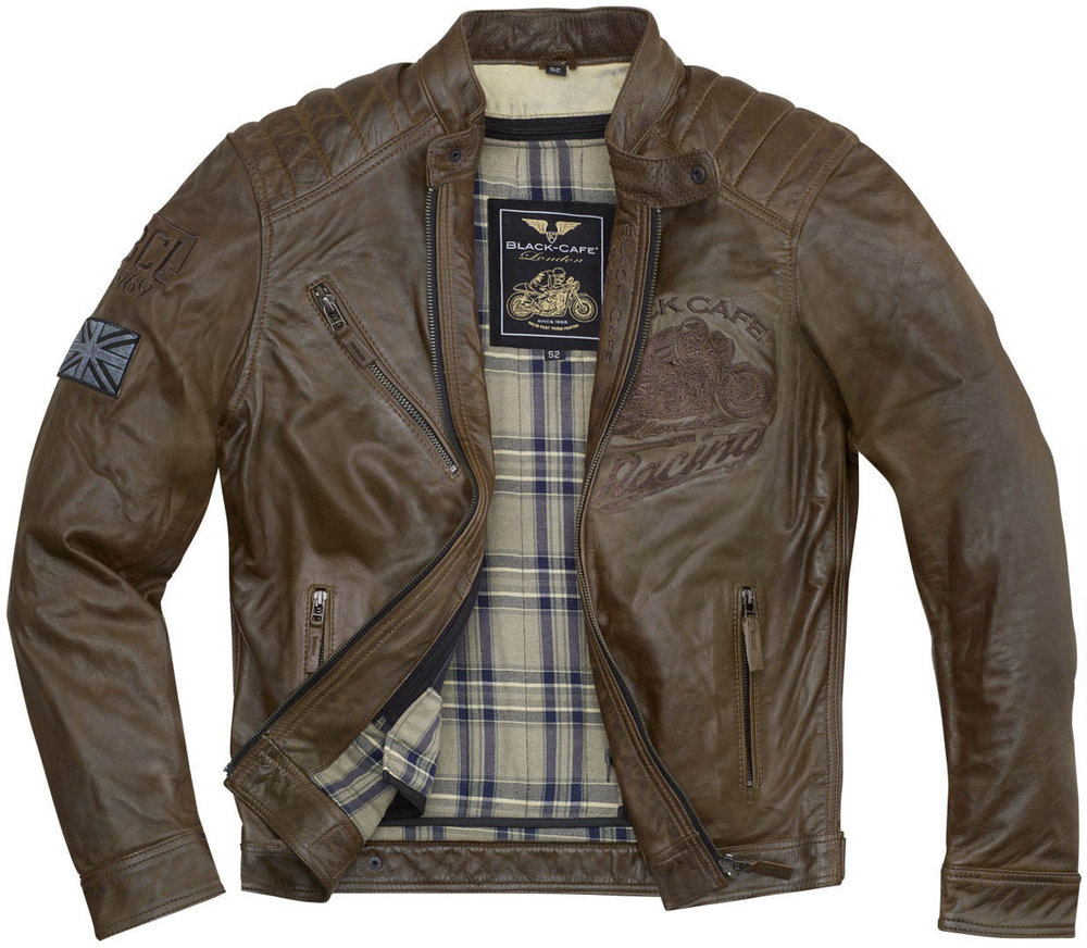 Black Cafe London Houston Motorcycle Leather Jacket