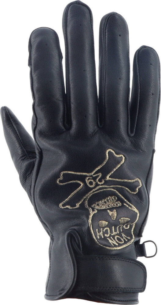 Von Dutch X Helstons Bones perforated Motorcycle Gloves