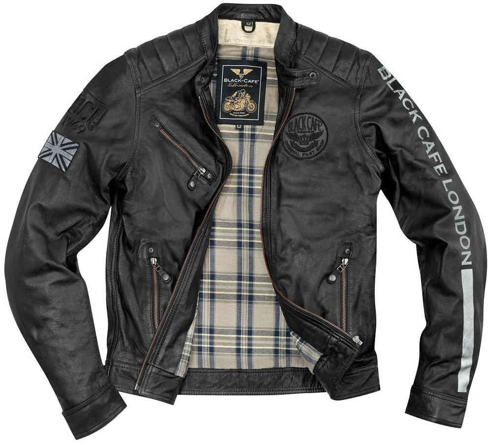 Black-Cafe London Shanghai Motorcycle Leather Jacket