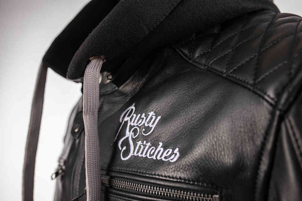 Rusty Stitches Jari Hooded V2 Motorcycle Leather Jacket