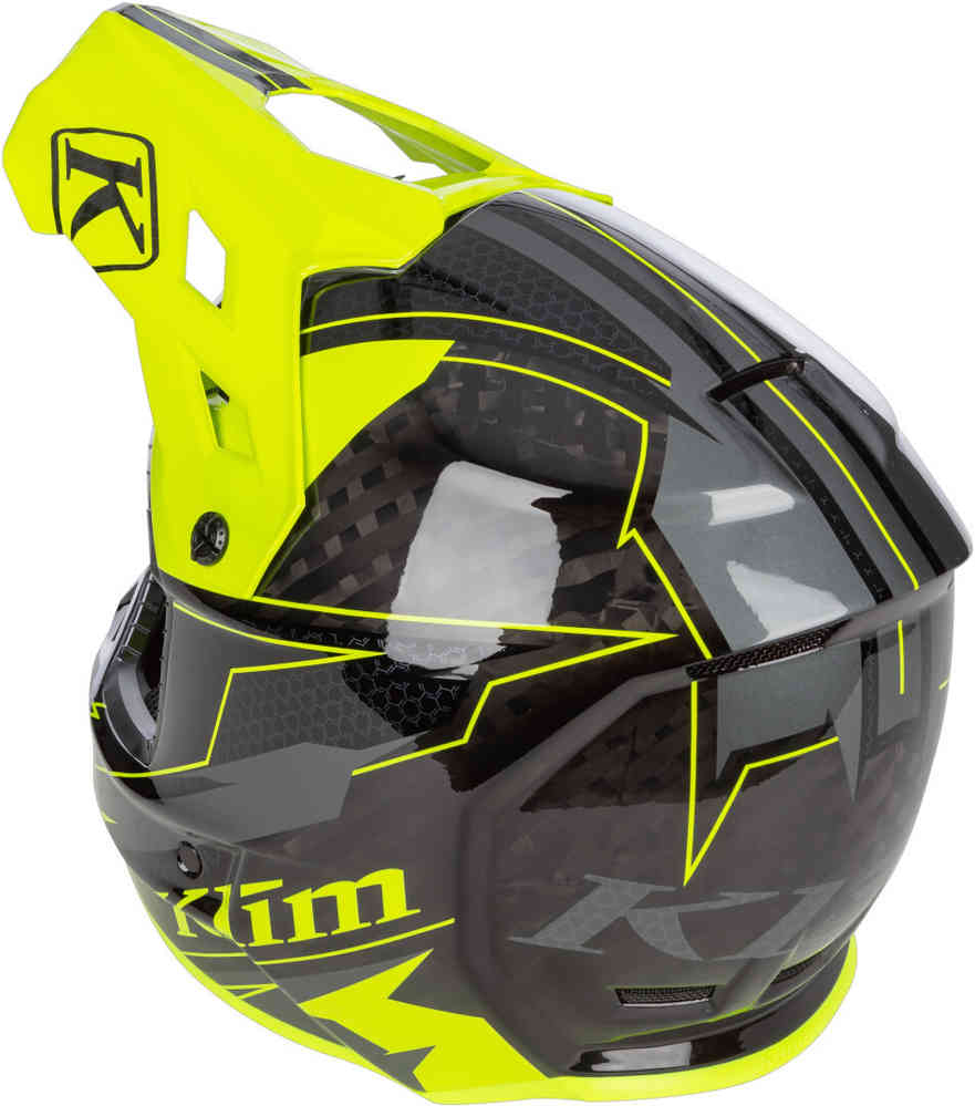 Klim F3 Carbon Velocity Hi-Vis Snowmobile Helmet