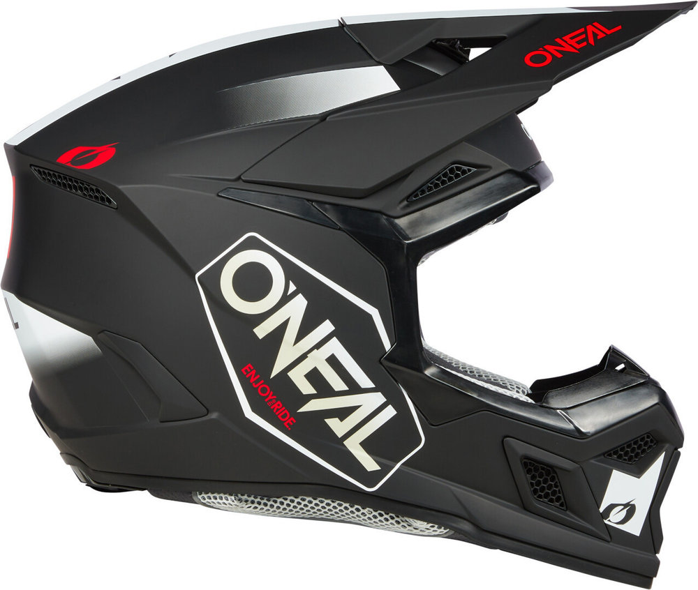Oneal 3SRS Hexx Black/White/Red Motocross Helmet
