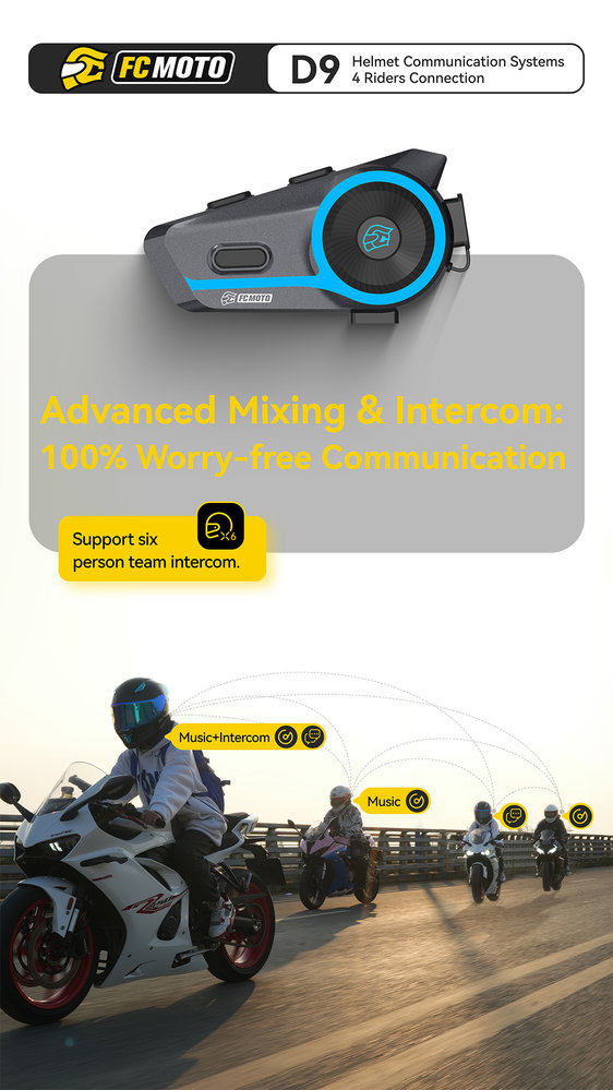 ASMAX D9 FC-Moto Edition Bluetooth Communication System Duo Set