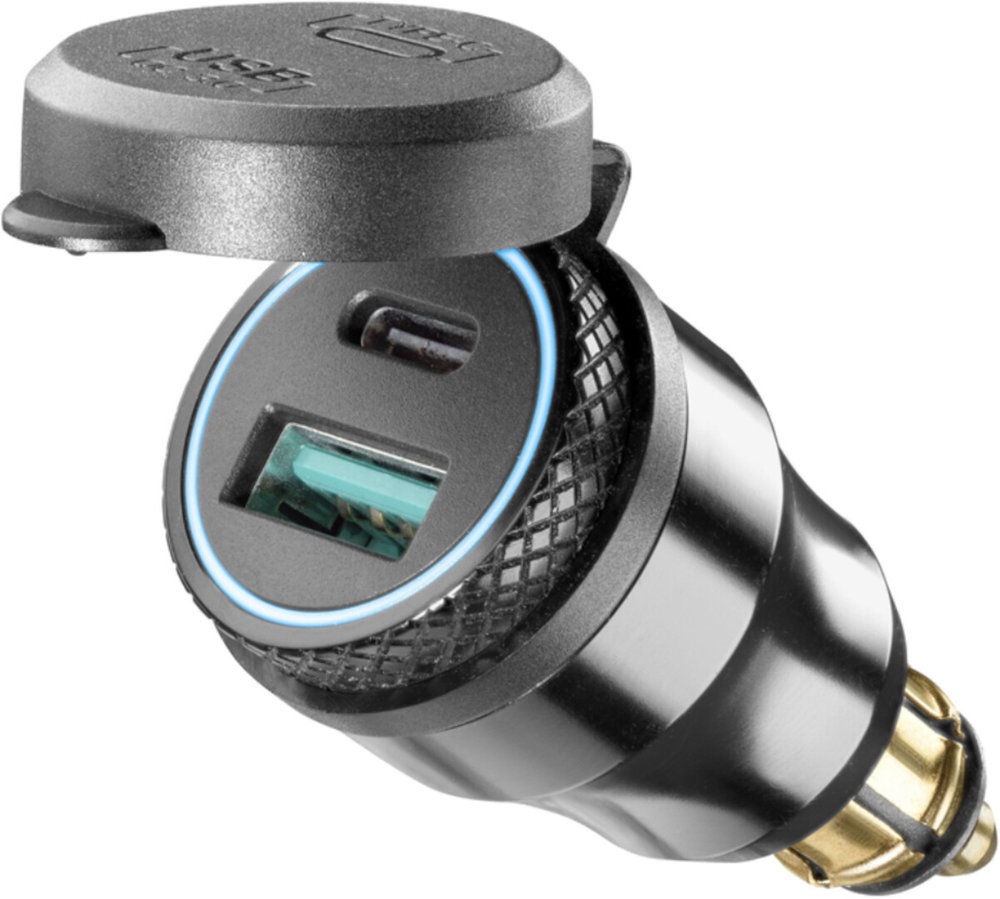 Interphone USB-A and USB-C 12V Adapter with DIN Plug