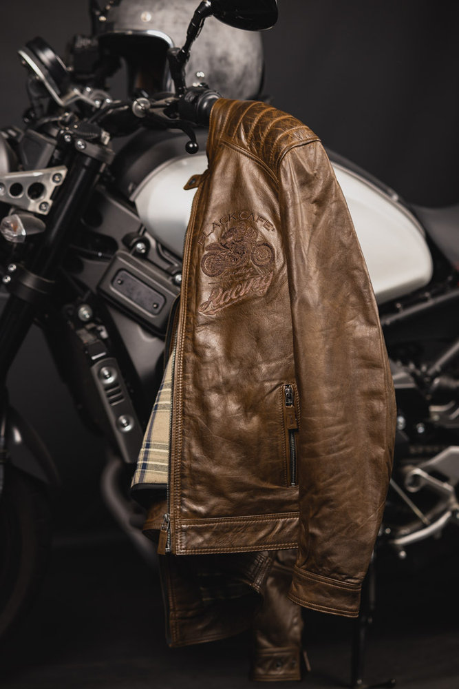 Black Cafe London Houston Motorcycle Leather Jacket