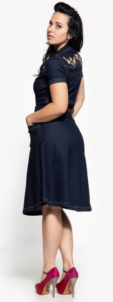 Queen Kerosin Swing Ladies Jeans Dress