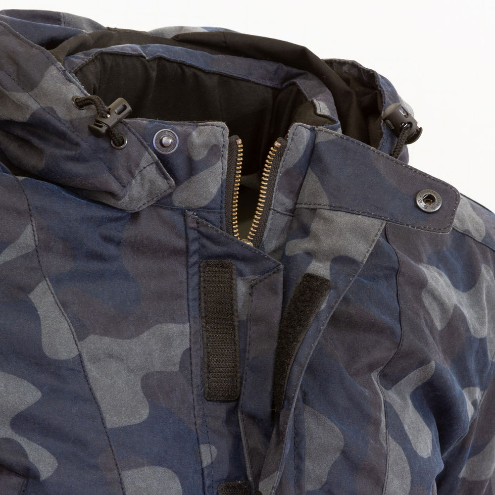 Merlin Belmot Camo Motorcycle Waxed Jacket