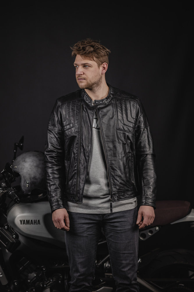 Black-Cafe London Philadelphia Motorcycle Leather Jacket