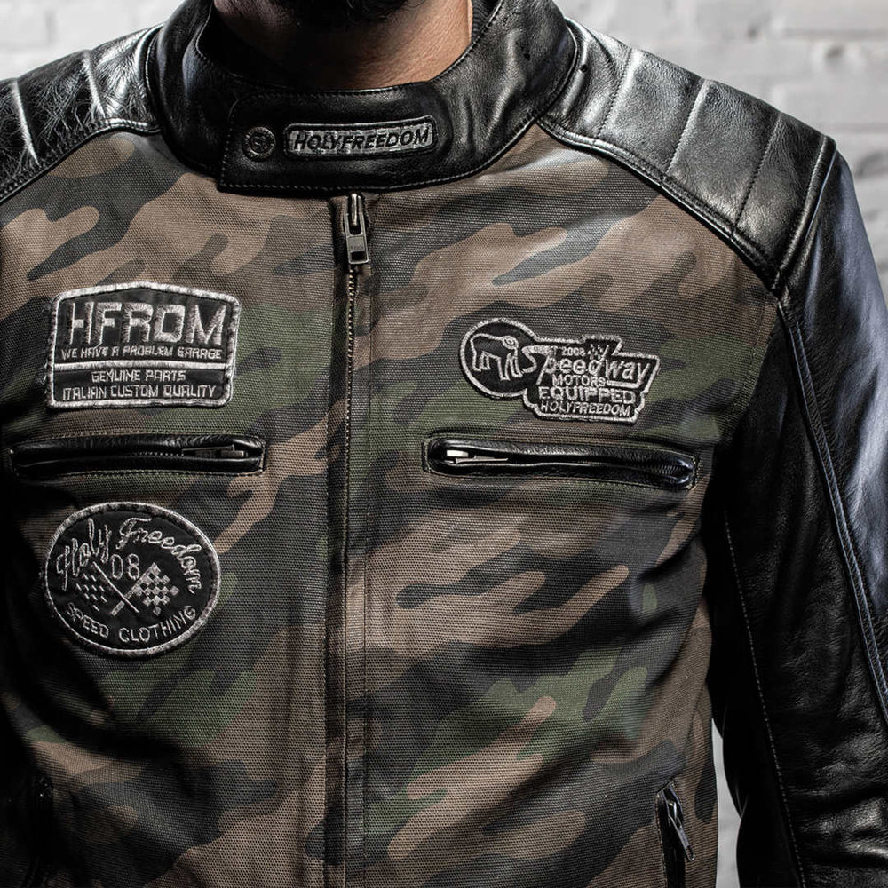 HolyFreedom Zero Camo motorcycle leather/textile jacket