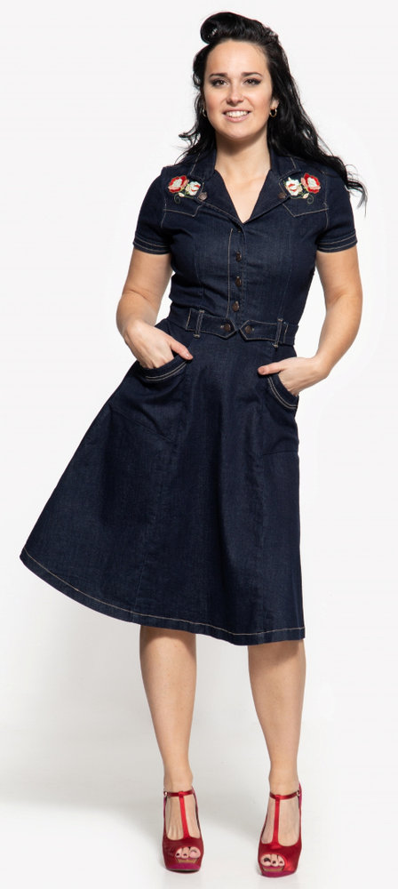 Queen Kerosin Swing Ladies Jeans Dress