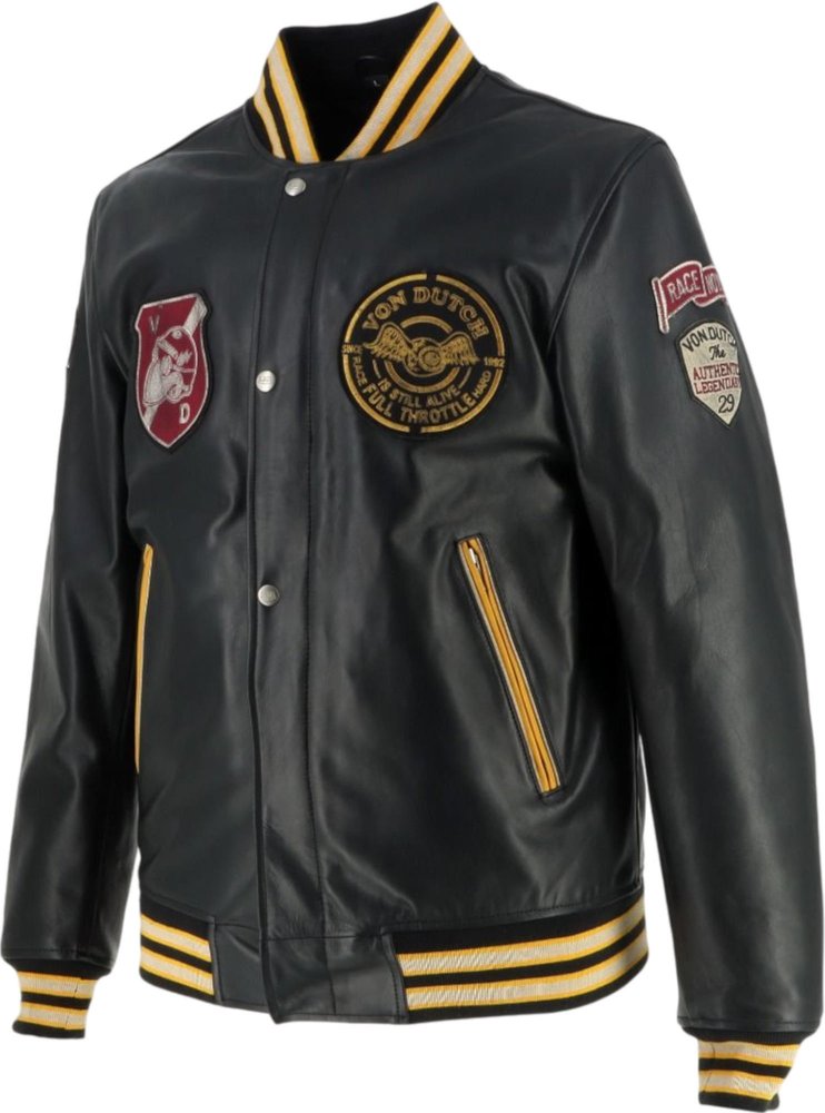 Von Dutch X Helstons Collegian Motorcycle Leather Jacket