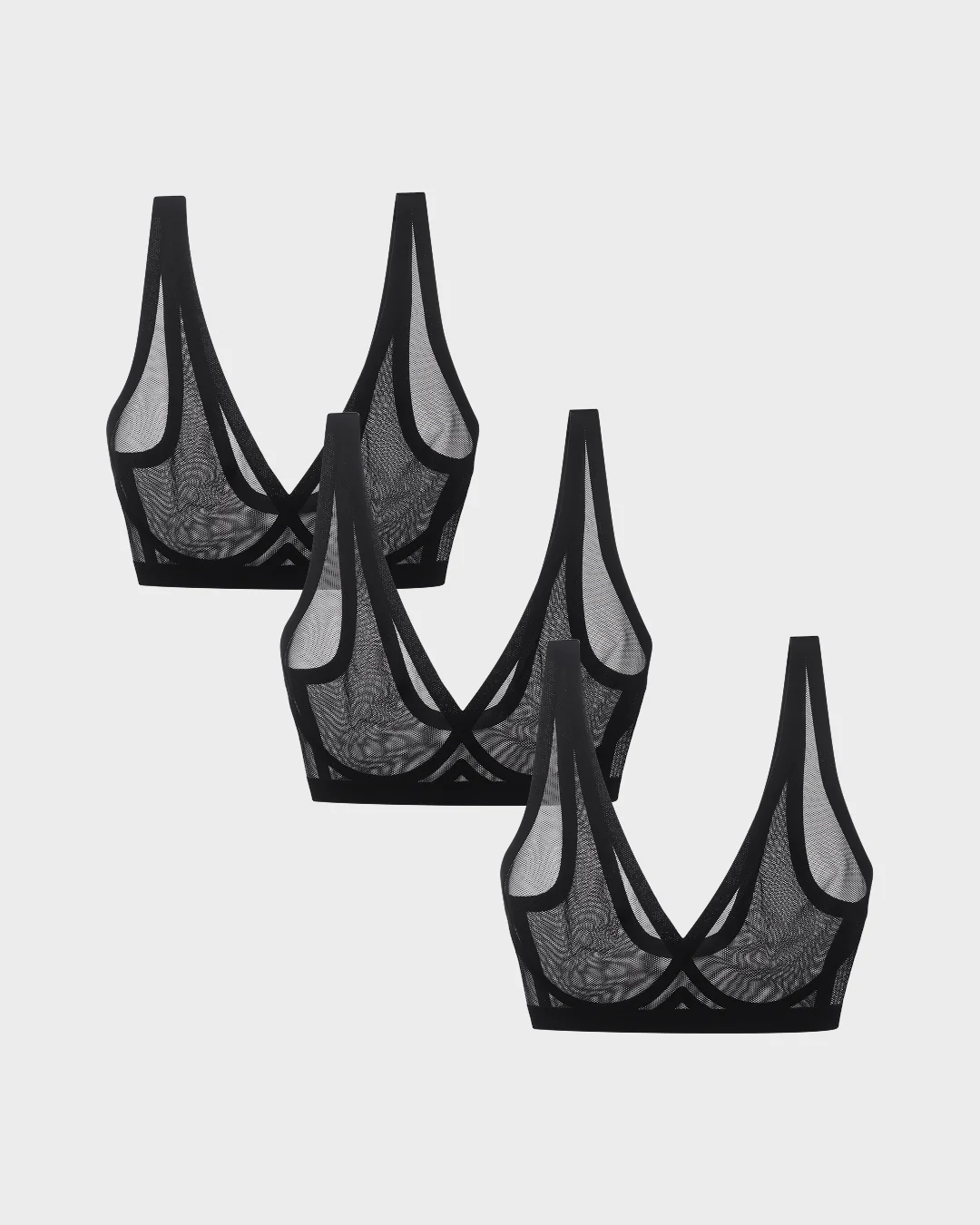 Black Sheer Bra 3-Pack