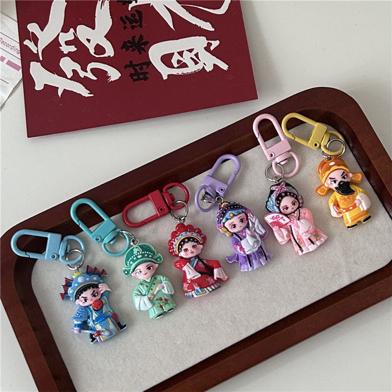 Fashionable traditional Chinese opera figurine pendants for mobile phone clasps