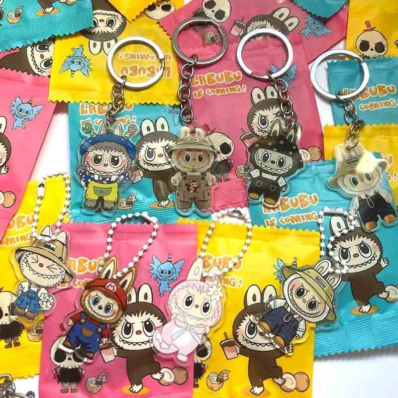 cute mini cartoon monster labub keychain