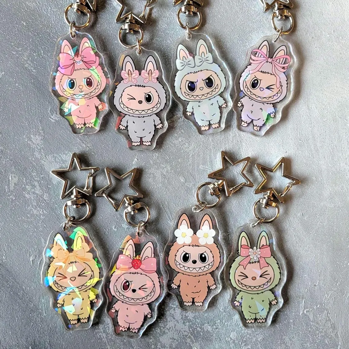 cute mini cartoon monster labub keychain
