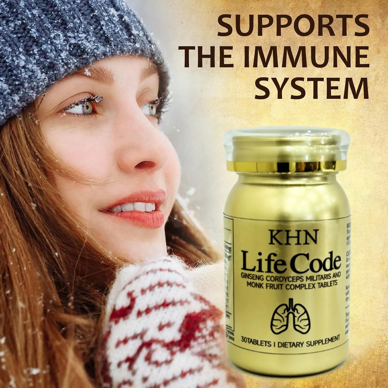 KHN daily dietary fiber supplements promote metabolic health and regularity - ginseng, cordyceps, grosvenor momordica fruit, wolfberry, lily - healthy, natural, green, set in one nutrition.