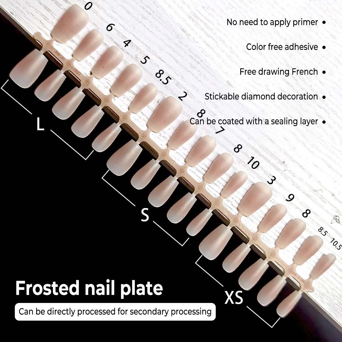 Nude blush nail art stickers, simple medium-sized false nail stickers, full coverage matte and glossy false nails, suitable for women and girls, 24 pieces per pack.