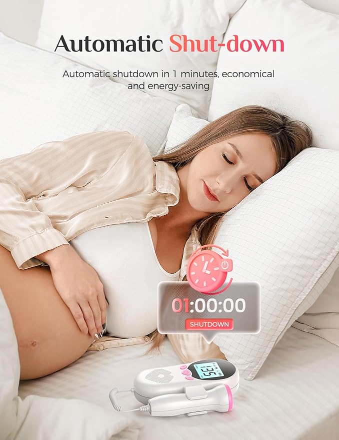 Fetal heart rate monitor for pregnancy monitoring - 24 weeks, infant heart rate monitor, Doppler home fetal heart rate monitor.