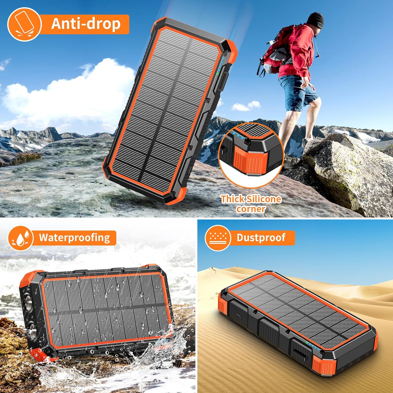 CoreVitals Solar Power Bank with Wireless Charging