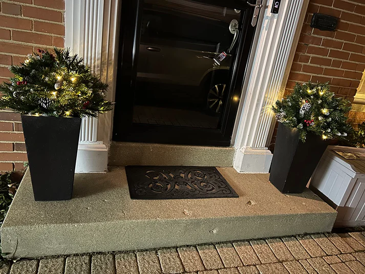 Pre-lit Artificial Christmas Tree Urn Filler ▶︎ Weatherproof sparkle for entryways and patios