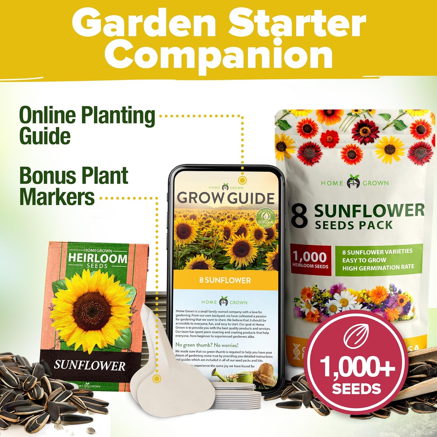 HOME GROWN English Lavender Seeds 1,500+ Non GMO Wildflower Seed for Planting Indoor/Outdoor, High Germination, Plant Flower Seeds (Lavandula antustifolia)