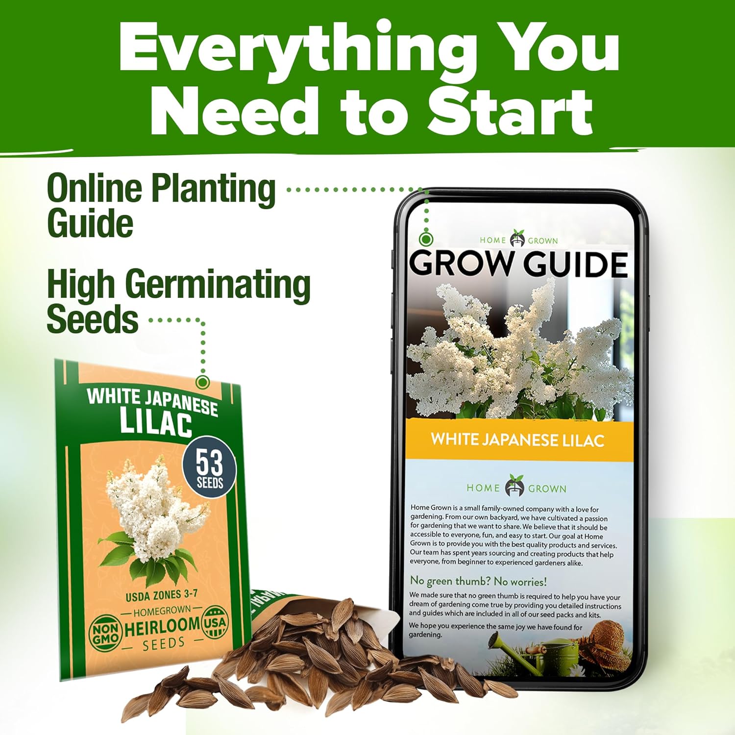 HOME GROWN English Lavender Seeds 1,500+ Non GMO Wildflower Seed for Planting Indoor/Outdoor, High Germination, Plant Flower Seeds (Lavandula antustifolia)