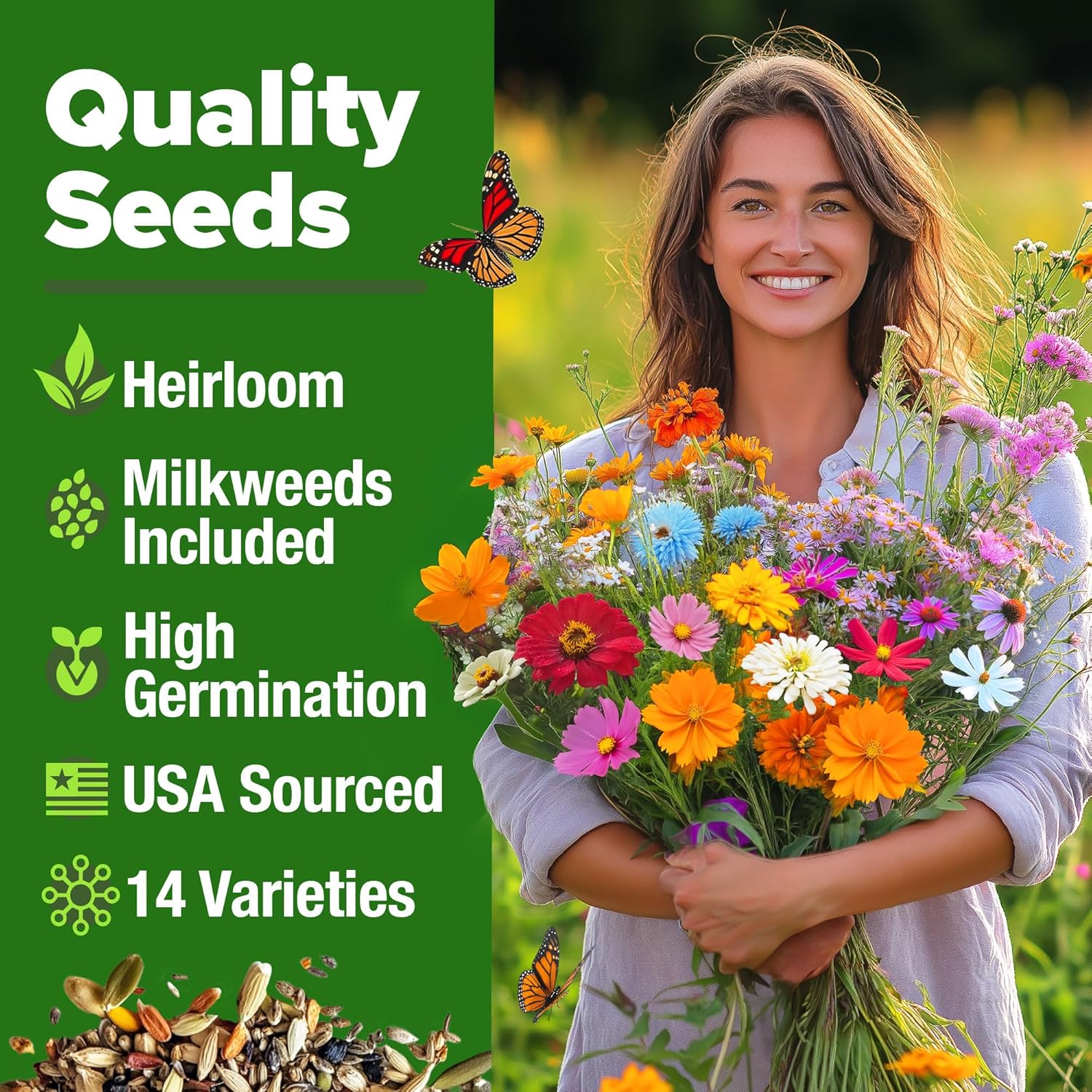 HOME GROWN English Lavender Seeds 1,500+ Non GMO Wildflower Seed for Planting Indoor/Outdoor, High Germination, Plant Flower Seeds (Lavandula antustifolia)