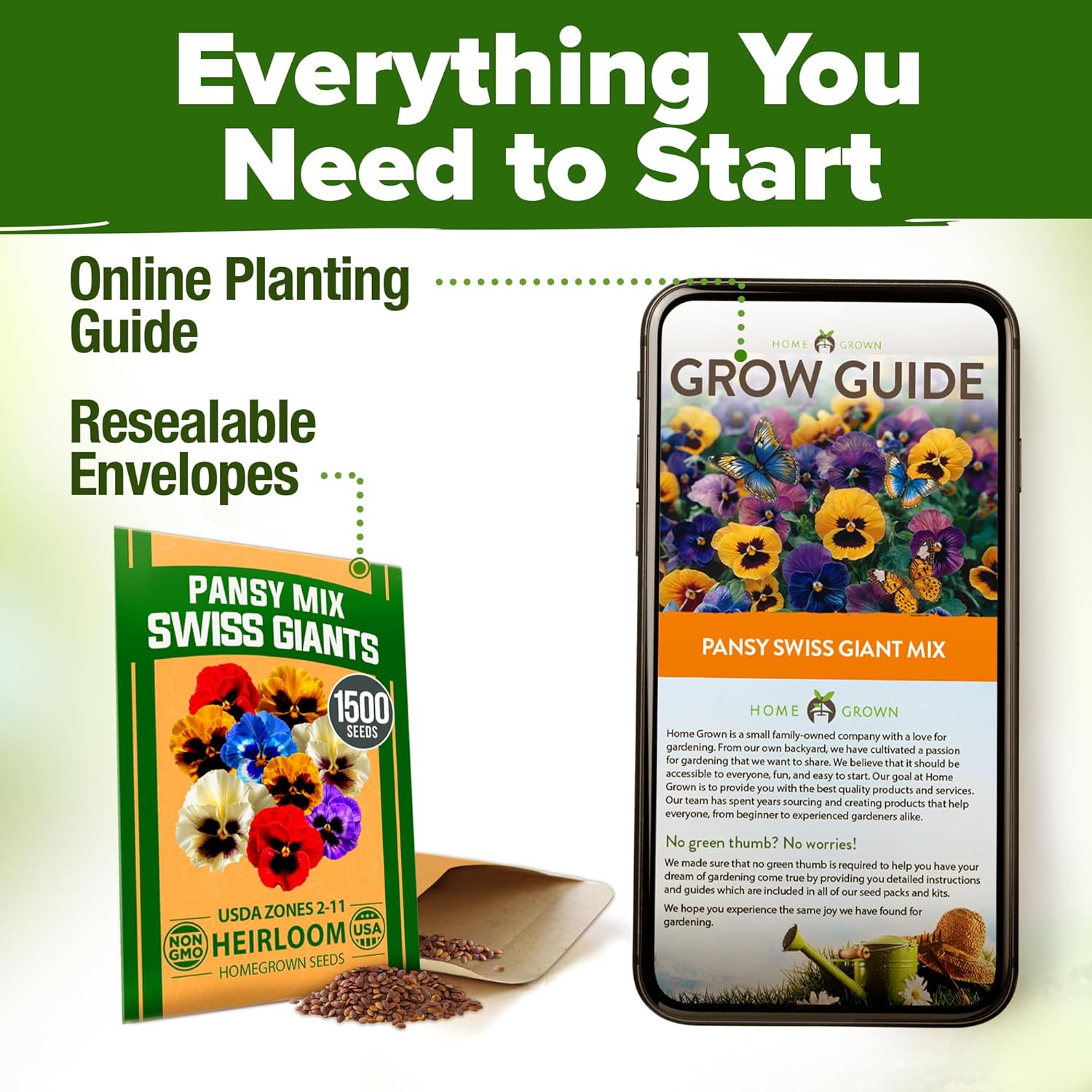 HOME GROWN English Lavender Seeds 1,500+ Non GMO Wildflower Seed for Planting Indoor/Outdoor, High Germination, Plant Flower Seeds (Lavandula antustifolia)