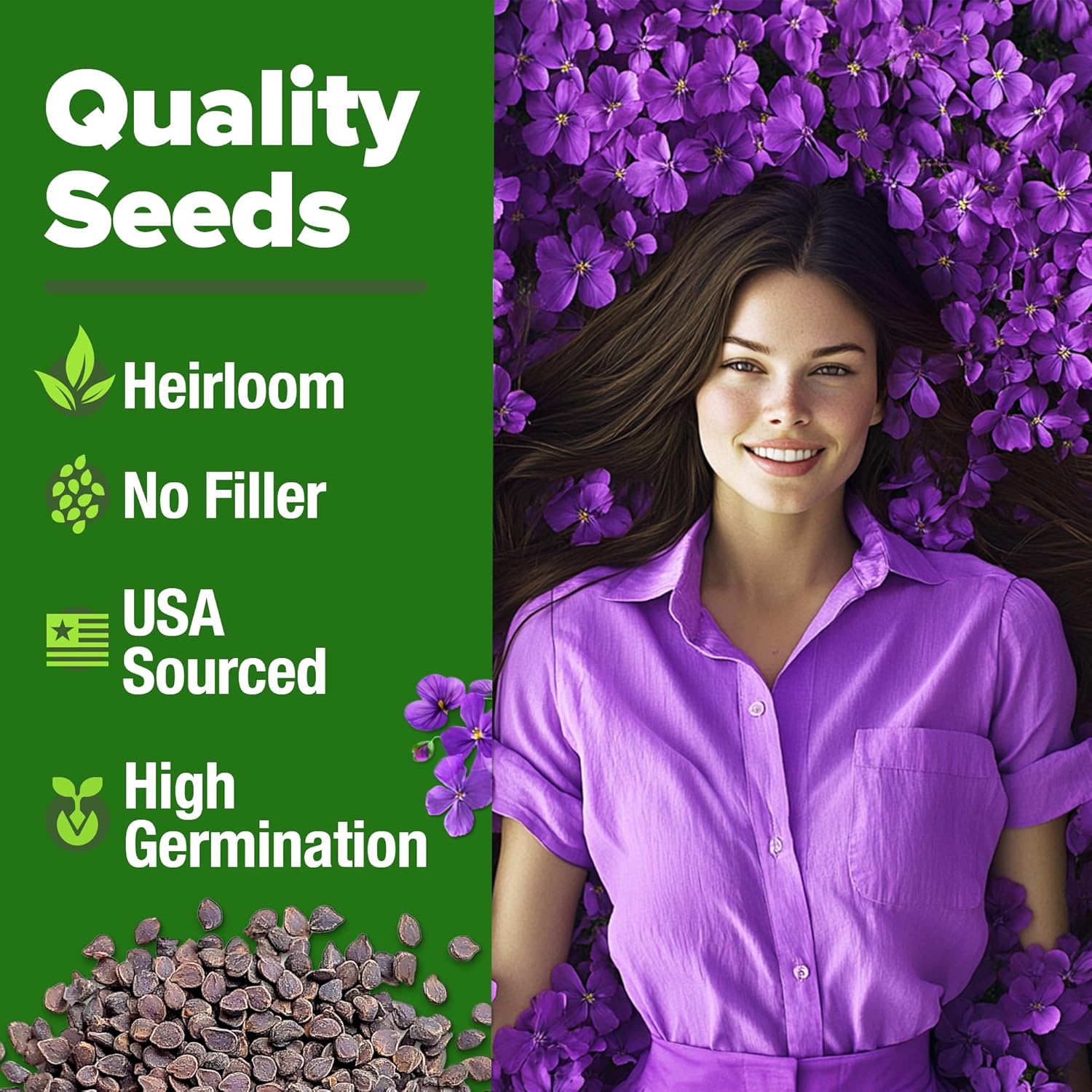 HOME GROWN English Lavender Seeds 1,500+ Non GMO Wildflower Seed for Planting Indoor/Outdoor, High Germination, Plant Flower Seeds (Lavandula antustifolia)