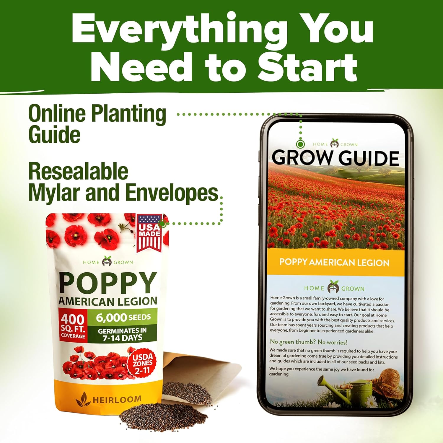 HOME GROWN English Lavender Seeds 1,500+ Non GMO Wildflower Seed for Planting Indoor/Outdoor, High Germination, Plant Flower Seeds (Lavandula antustifolia)