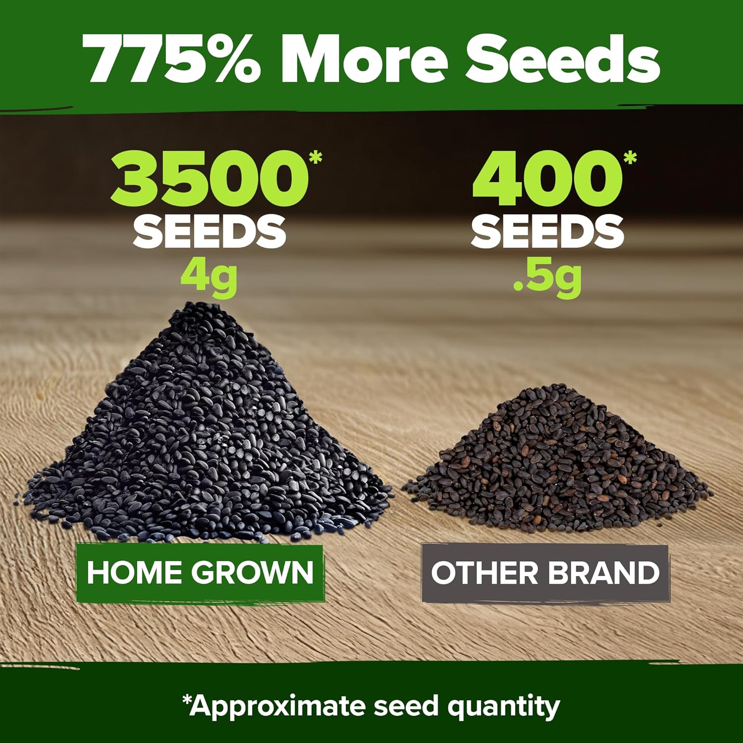 HOME GROWN Arugula Seed 2 Pack – 4350 Vegetable Seeds – Non GMO Ideal Seeds for Hydroponic Garden Indoor – Premium and Heirloom Arugula Seeds for Planting (Eruca vesicaria)