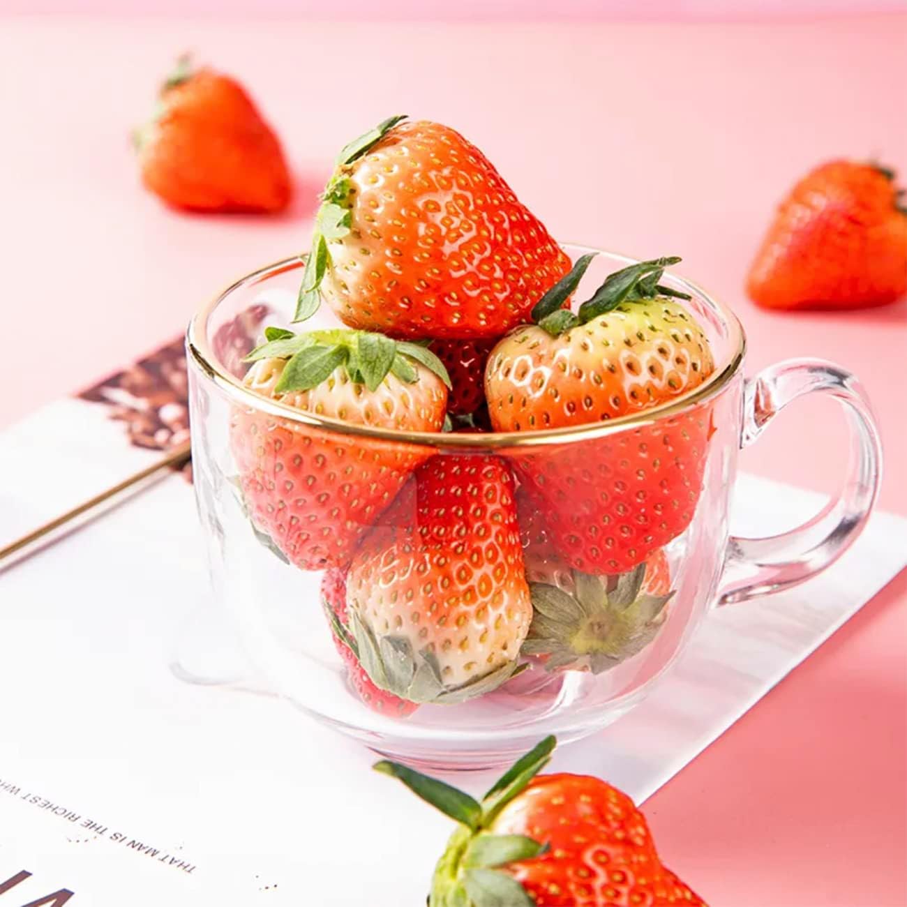 2300+ Seeds Perpetual Strawberry Four Seasons Strawberry Seeds Fruit Seed for Planting Heirloom Non-GMO Seed for Hydroponic Garden Sweet High Yields