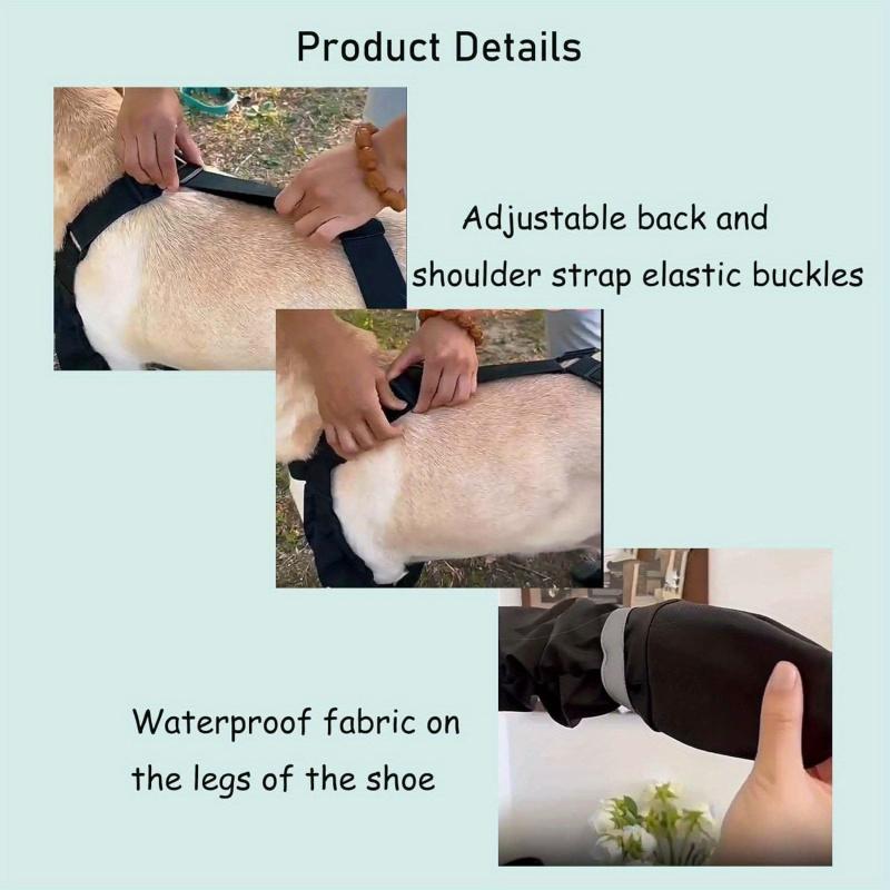 Waterproof Anti-Slip Dog Suspender Boots with Adjustable Straps & Buckles Winter Warmth Snow Ice Protection Secure Fit for Safe Winter Adventures Cold Weather Protection Snug Fit Design Weatherresistant Material Sturdy Construction - Paws