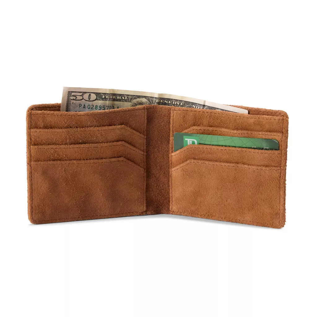 Goat Suede Billfold Wallet