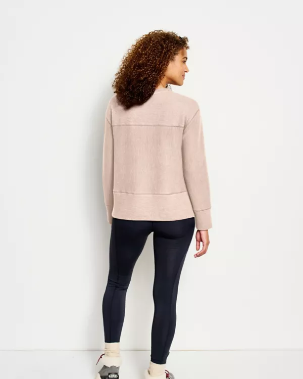 Textured V-Neck Sweatshirt