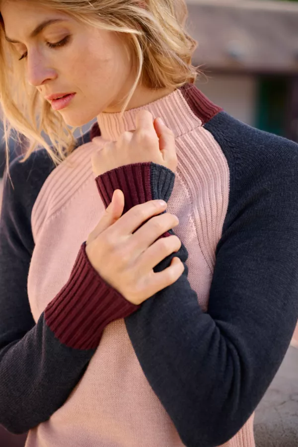 Anywear Mockneck Colorblock Sweater