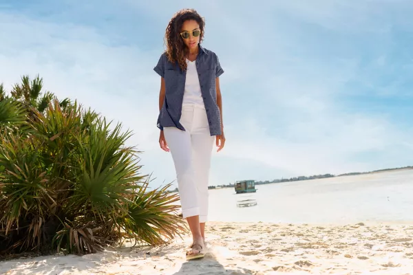 Easy Solid Short-Sleeved Camp Shirt