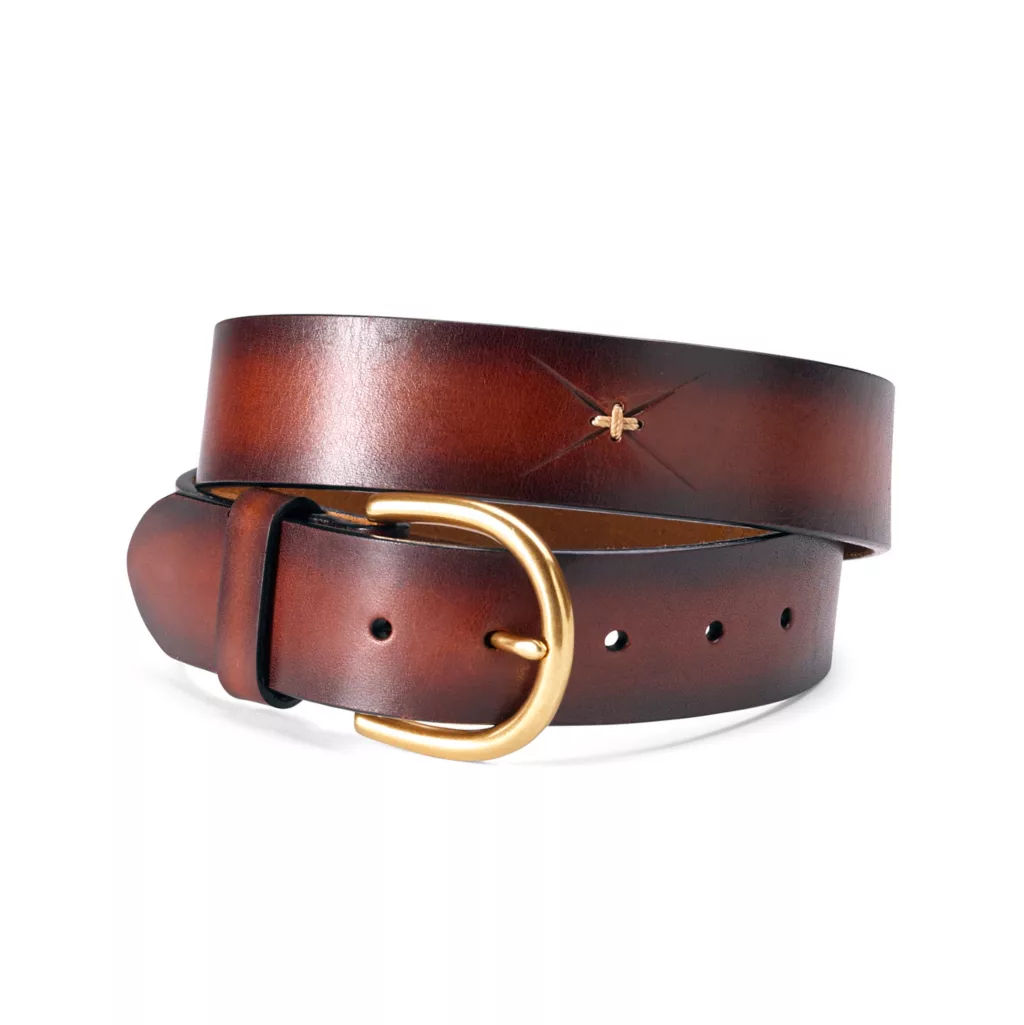 Latigo Cross Stitch Leather Belt