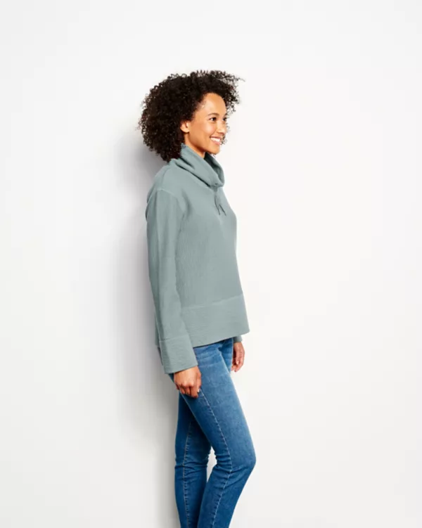 Textured Cowl Sweatshirt