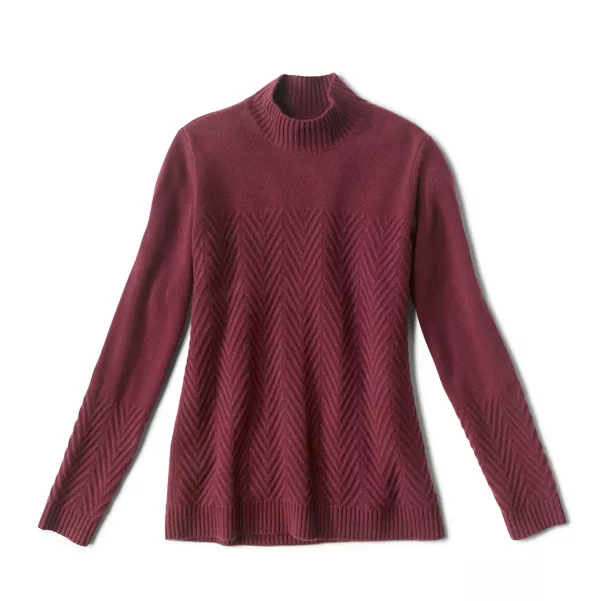 Cashmere Herringbone Mockneck Sweater