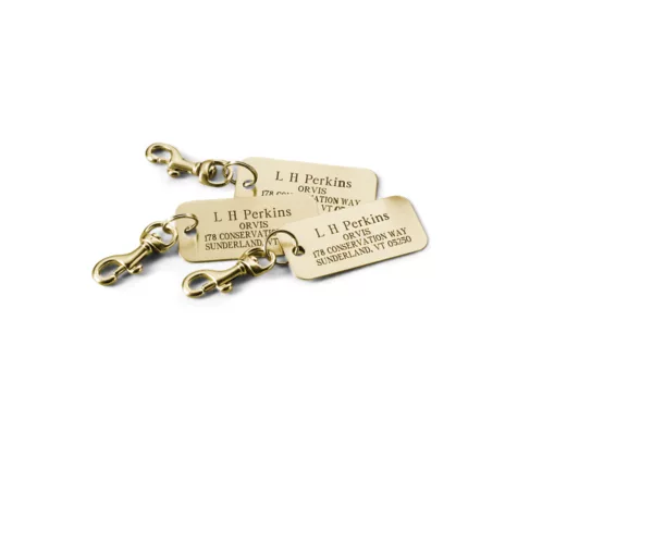 Engraved Brass Luggage Tags, Set of 3