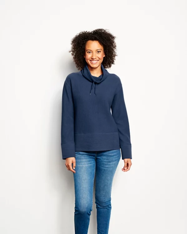 Textured Cowl Sweatshirt