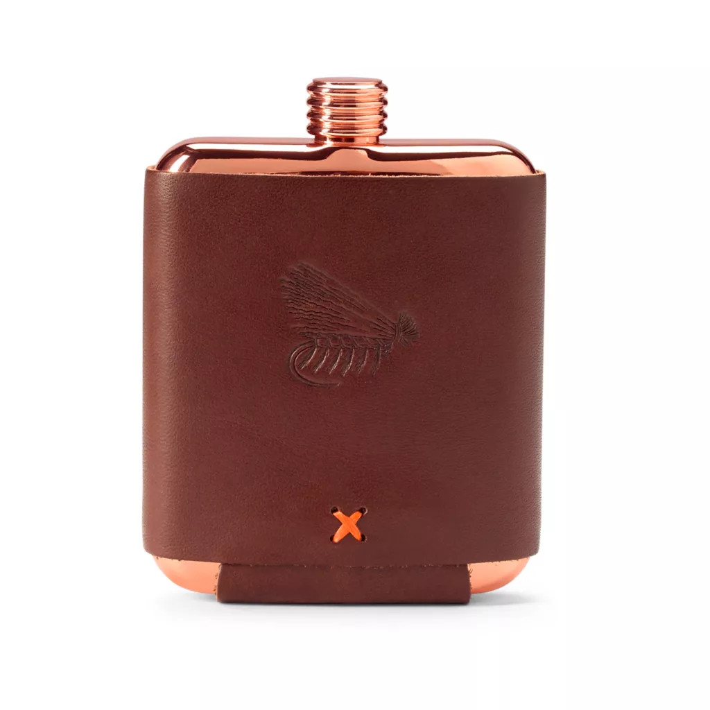 Leather-Wrapped Copper Flask